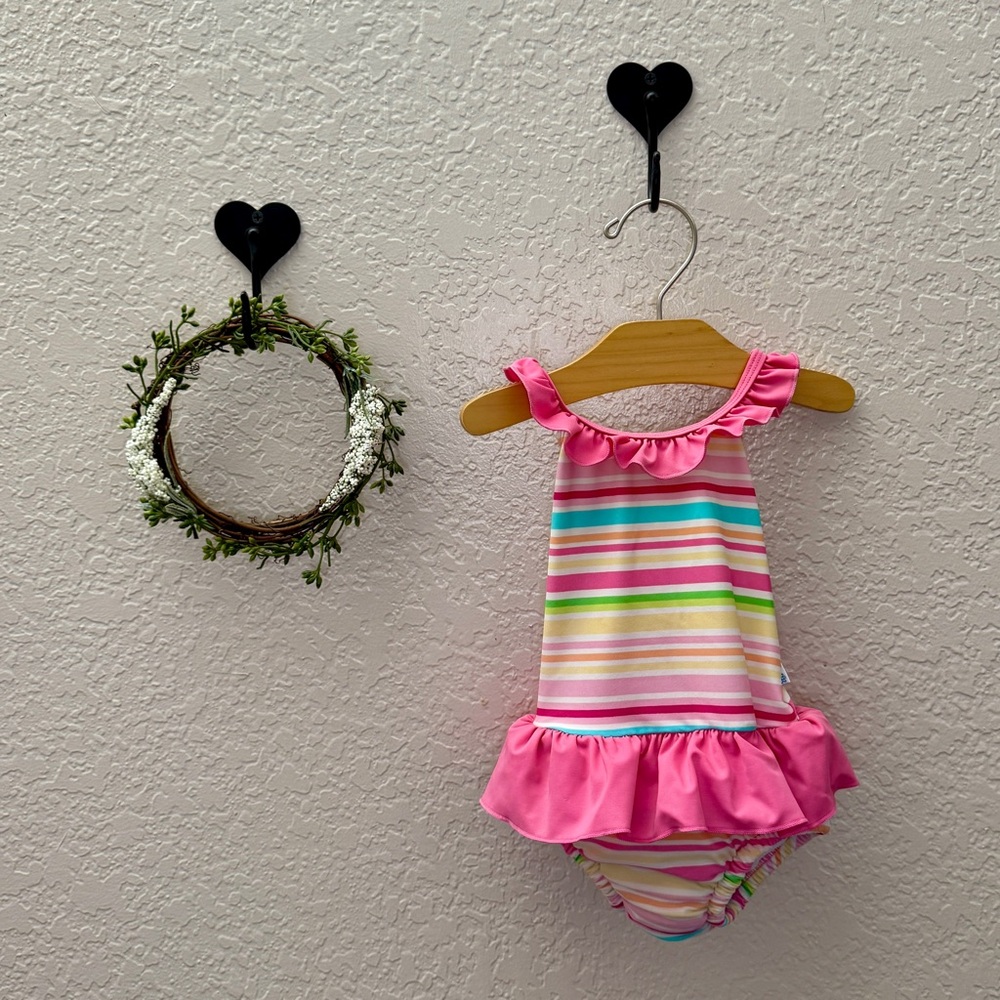 I Play Baby Girl Swimsuit with Built-In Swim Diaper | Size 18M